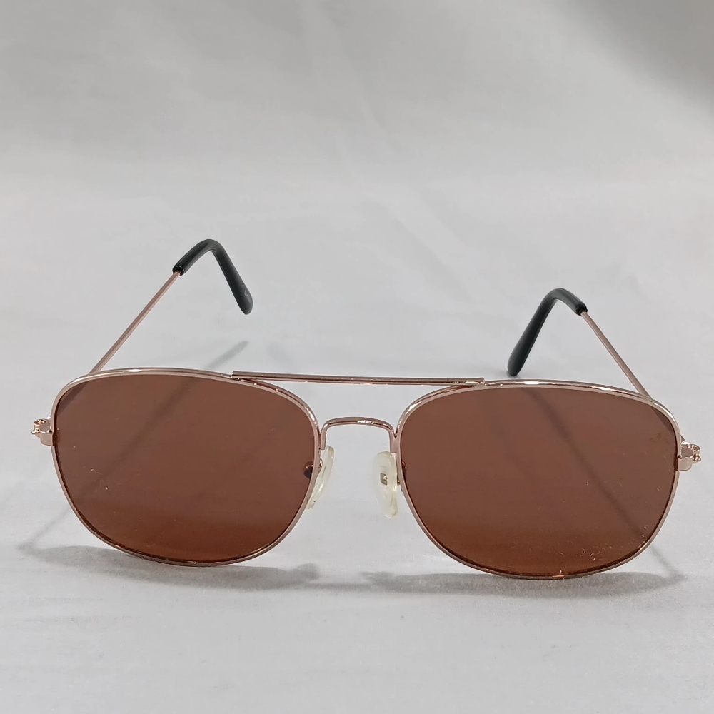 Aviator Sunglasses Men Gold Metal Frames Brown Lenses Unbranded Classic Retro